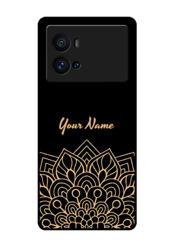 iQOO 9 Pro 5G Custom Glass Phone Case - Golden mandala Design