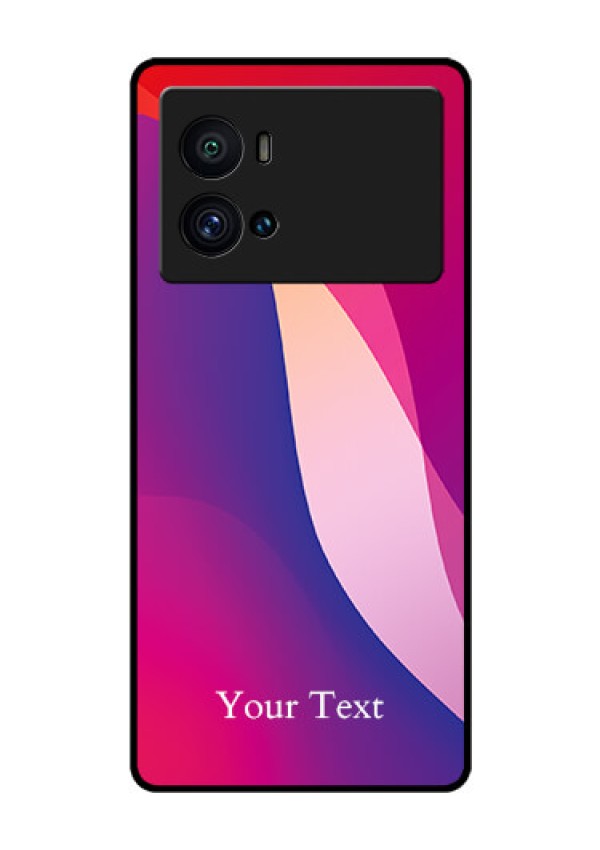 iQOO 9 Pro 5G Personalized Glass Phone Case - Digital abstract Overlap Design