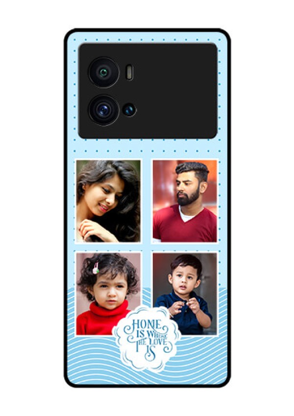 iQOO 9 Pro 5G Custom Glass Phone Case - Cute love quote with 4 pic upload Design