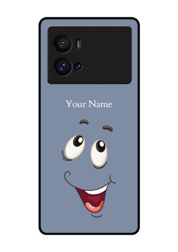 iQOO 9 Pro 5G Photo Printing on Glass Case - Laughing Cartoon Face Design