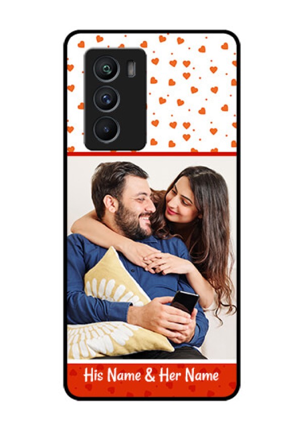 iQOO 9 SE 5G Custom Glass Phone Case - Orange Love Symbol Design