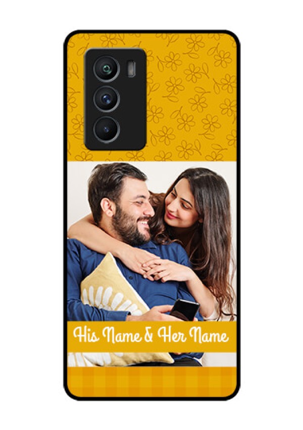 iQOO 9 SE 5G Custom Glass Mobile Case - Yellow Floral Design