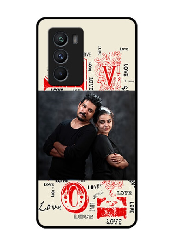 iQOO 9 SE 5G Photo Printing on Glass Case - Trendy Love Design Case