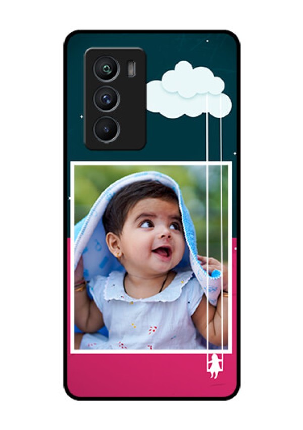 iQOO 9 SE 5G Custom Glass Phone Case - Cute Girl with Cloud Design