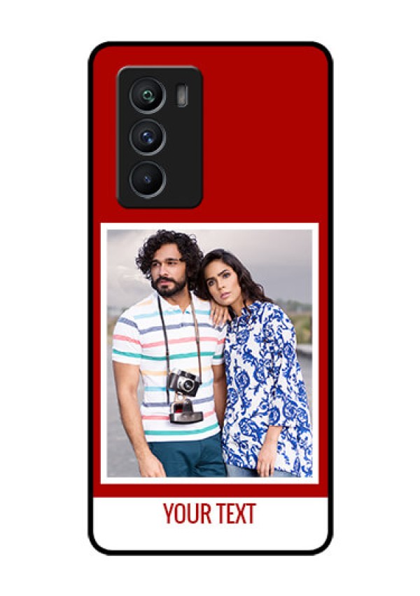 iQOO 9 SE 5G Personalized Glass Phone Case - Simple Red Color Design