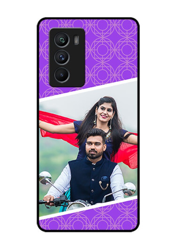 iQOO 9 SE 5G Custom Glass Phone Case - Violet Pattern Design