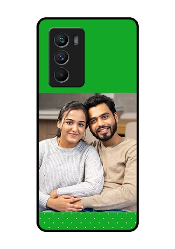 iQOO 9 SE 5G Personalized Glass Phone Case - Green Pattern Design