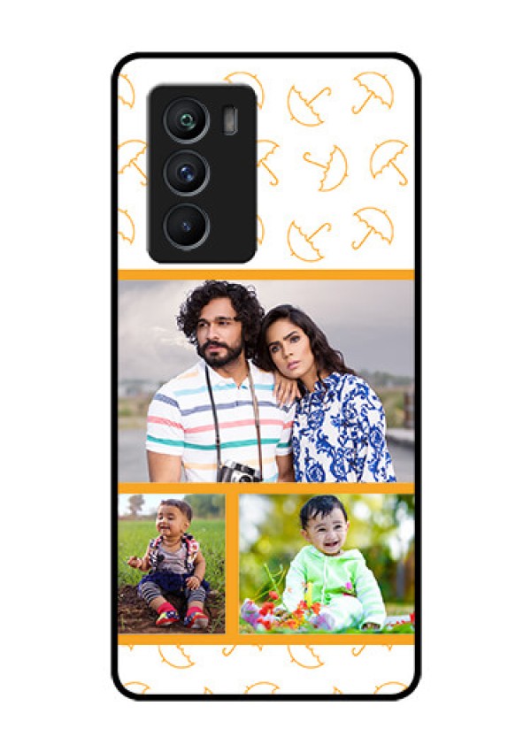 iQOO 9 SE 5G Custom Glass Mobile Case - Yellow Pattern Design