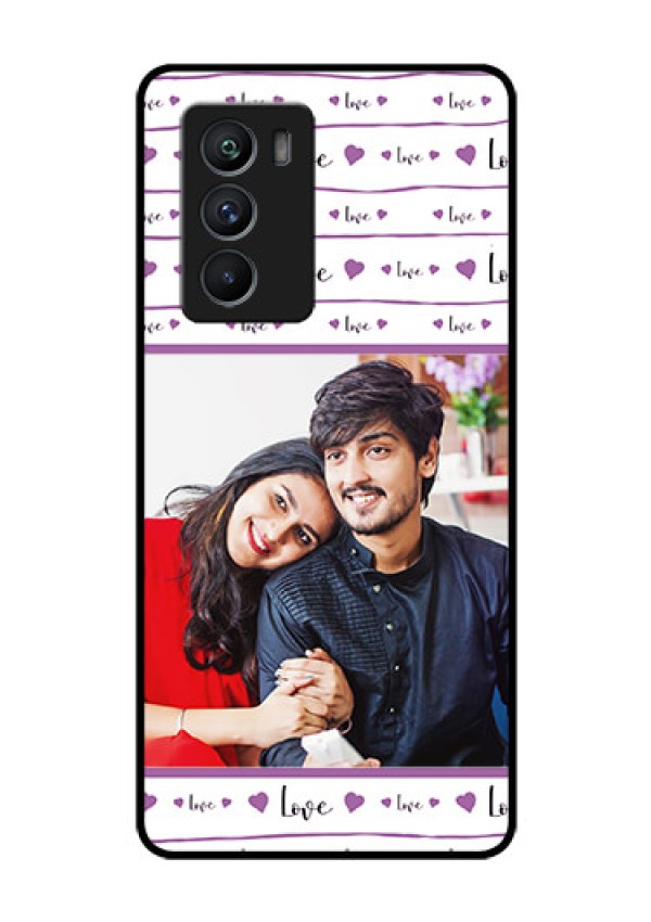 iQOO 9 SE 5G Custom Glass Mobile Case - Couples Heart Design