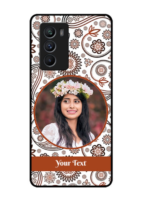 iQOO 9 SE 5G Custom Glass Mobile Case - Abstract Flower Design