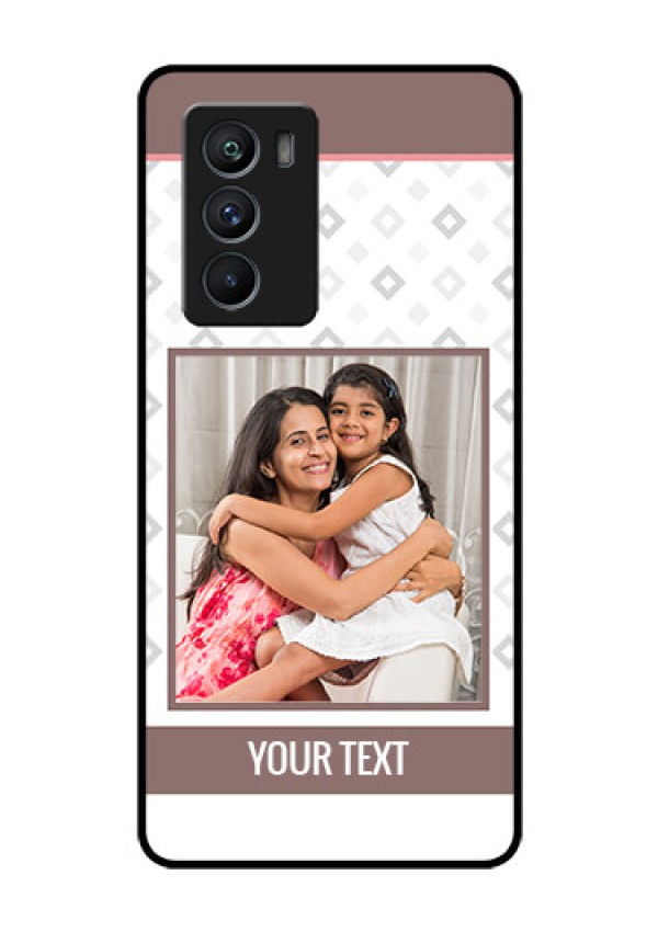 iQOO 9 SE 5G Photo Printing on Glass Case - Simple Diamond Design