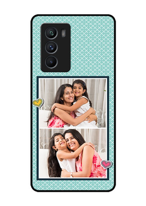 iQOO 9 SE 5G Custom Glass Phone Case - 2 Image Holder with Pattern Design