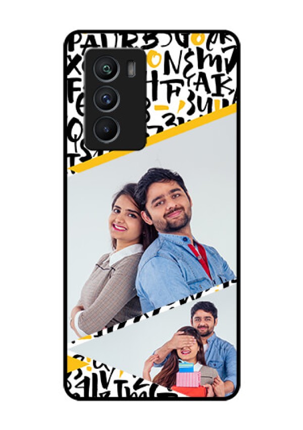 iQOO 9 SE 5G Custom Glass Mobile Case - Letters Pattern Design