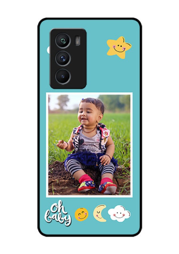 iQOO 9 SE 5G Personalized Glass Phone Case - Smiley Kids Stars Design