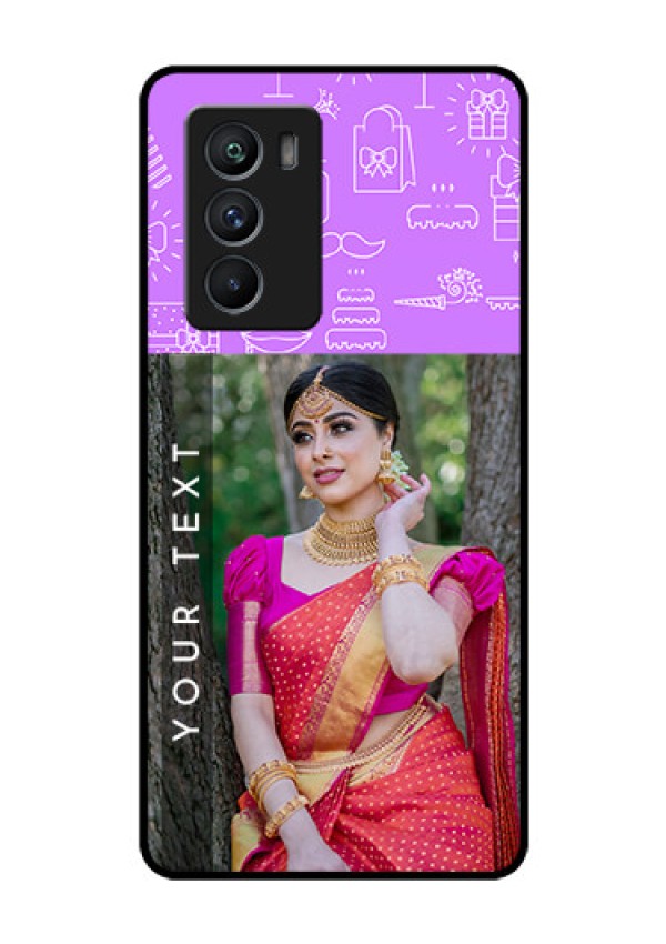 iQOO 9 SE 5G Custom Glass Mobile Case - Birthday Icons Design
