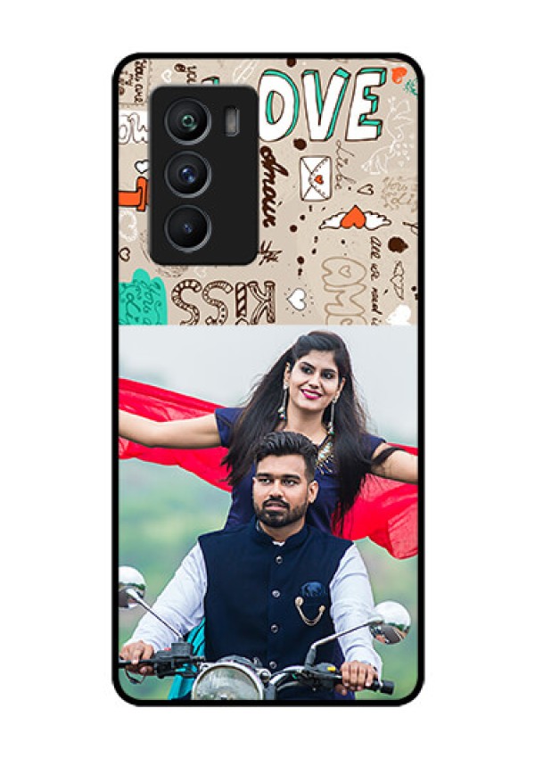 iQOO 9 SE 5G Custom Glass Phone Case - Love Doodle Pattern