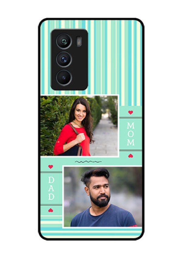 iQOO 9 SE 5G Custom Glass Phone Case - Mom & Dad Pic Design