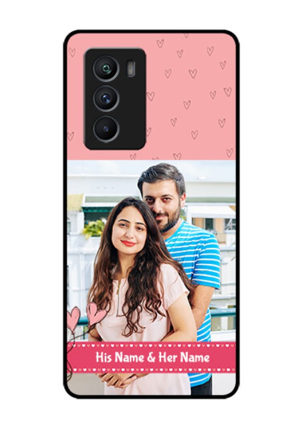 iQOO 9 SE 5G Personalized Glass Phone Case - Love Design Peach Color