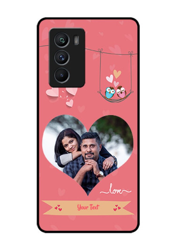 iQOO 9 SE 5G Personalized Glass Phone Case - Peach Color Love Design