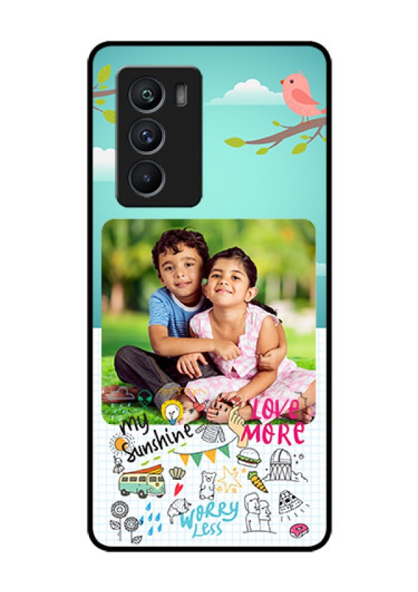 iQOO 9 SE 5G Photo Printing on Glass Case - Doodle love Design