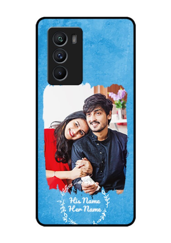 iQOO 9 Se 5G Custom Glass Phone Case - Blue Color Vintage Design