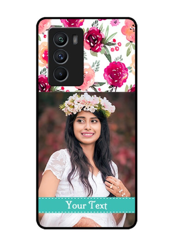 iQOO 9 SE 5G Custom Glass Phone Case - Watercolor Floral Design