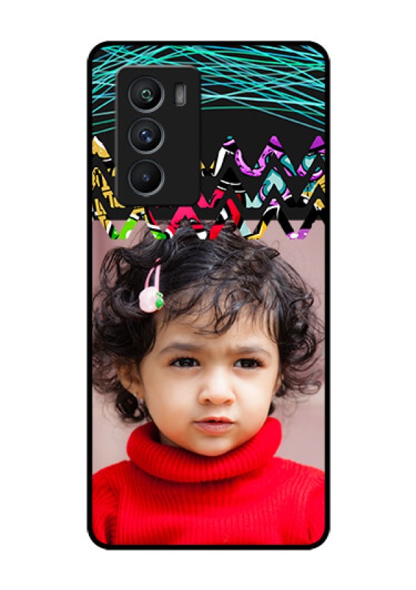 iQOO 9 SE 5G Personalized Glass Phone Case - Neon Abstract Design