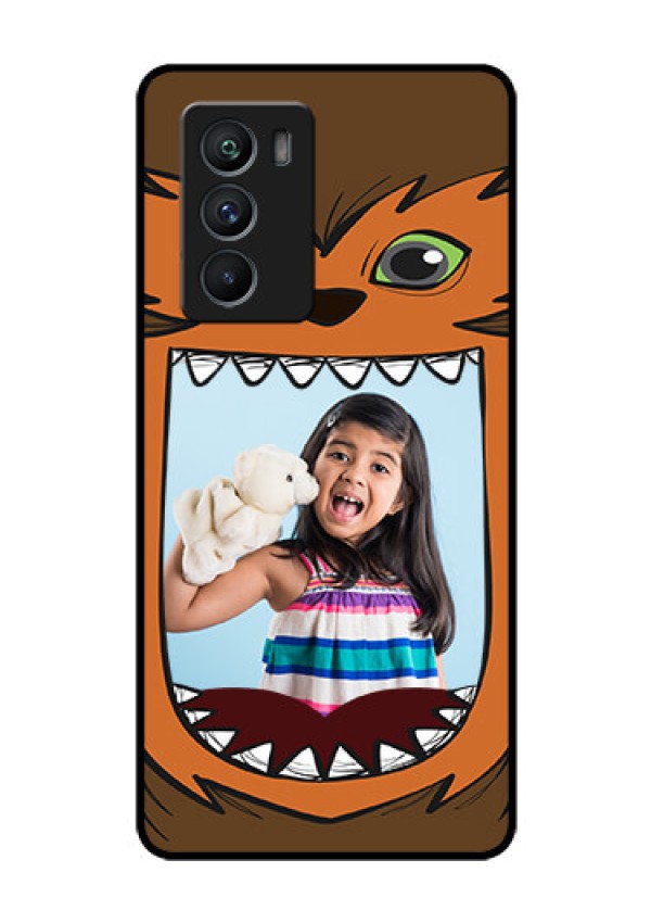 iQOO 9 SE 5G Photo Printing on Glass Case - Owl Monster Back Case Design