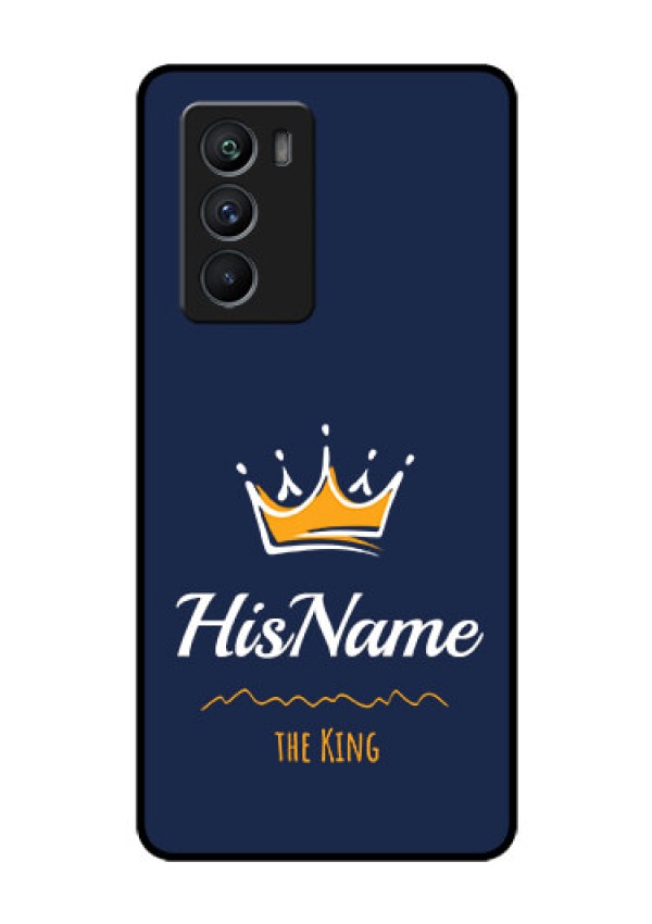 iQOO 9 SE 5G Glass Phone Case King with Name