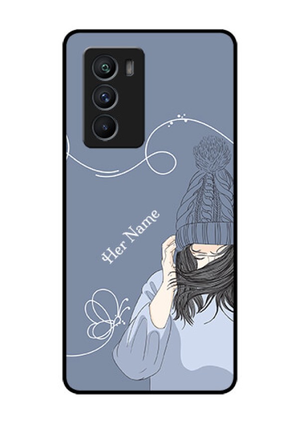 iQOO 9 SE 5G Custom Glass Mobile Case - Girl in winter outfit Design
