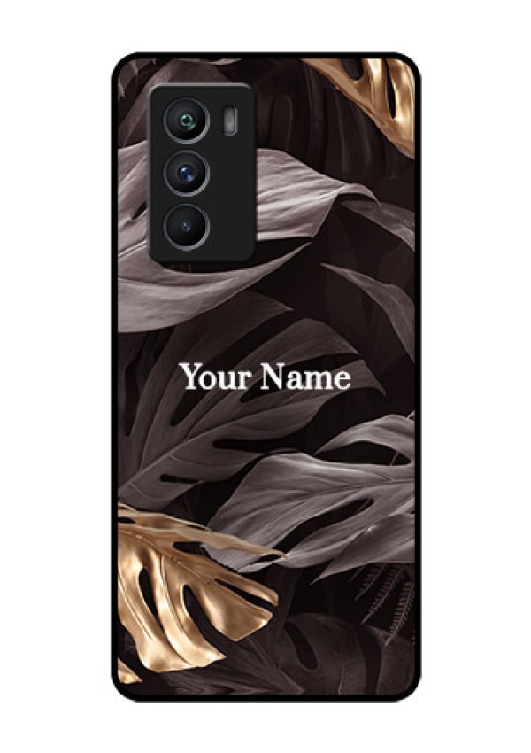 iQOO 9 SE 5G Personalised Glass Phone Case - Wild Leaves digital paint Design