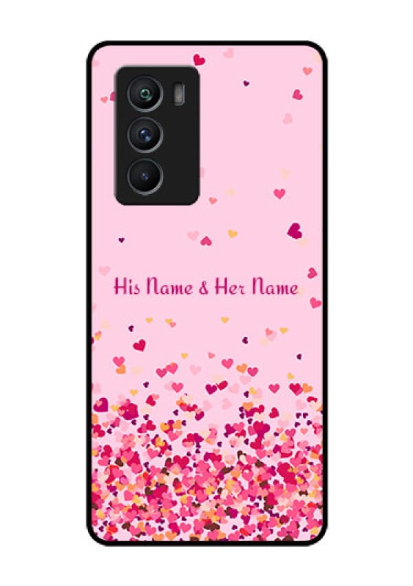 iQOO 9 SE 5G Photo Printing on Glass Case - Floating Hearts Design