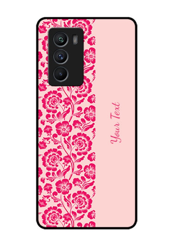 iQOO 9 SE 5G Custom Glass Phone Case - Attractive Floral Pattern Design