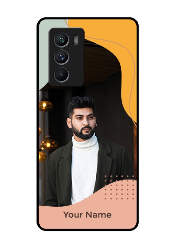 iQOO 9 SE 5G Personalized Glass Phone Case - Tri-coloured overlay design