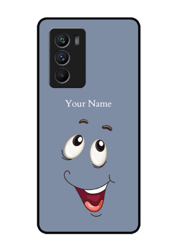 iQOO 9 SE 5G Photo Printing on Glass Case - Laughing Cartoon Face Design