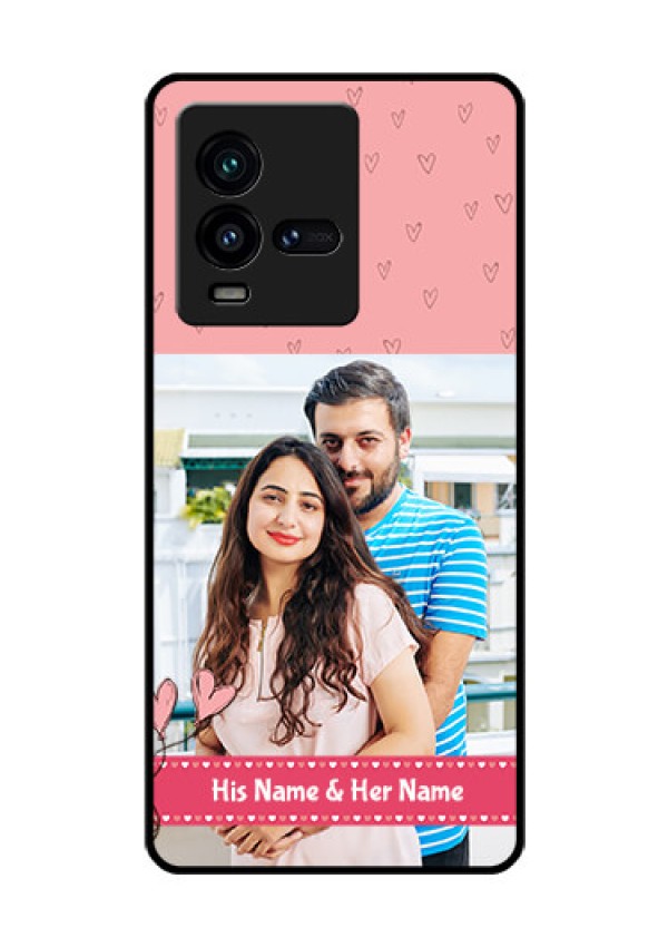 iQOO 9T 5G Personalized Glass Phone Case - Love Design Peach Color