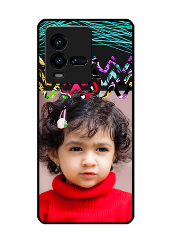 iQOO 9T 5G Personalized Glass Phone Case - Neon Abstract Design
