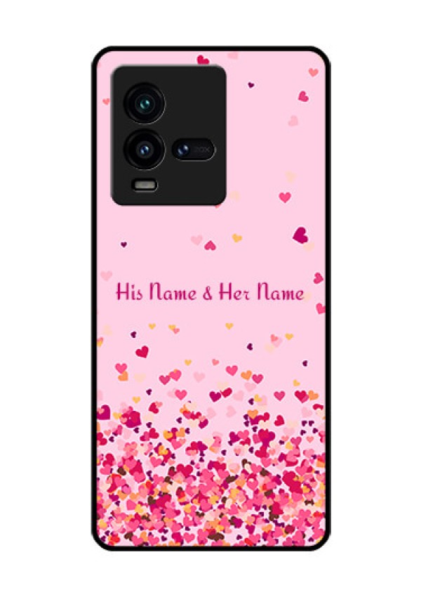 iQOO 9T 5G Photo Printing on Glass Case - Floating Hearts Design