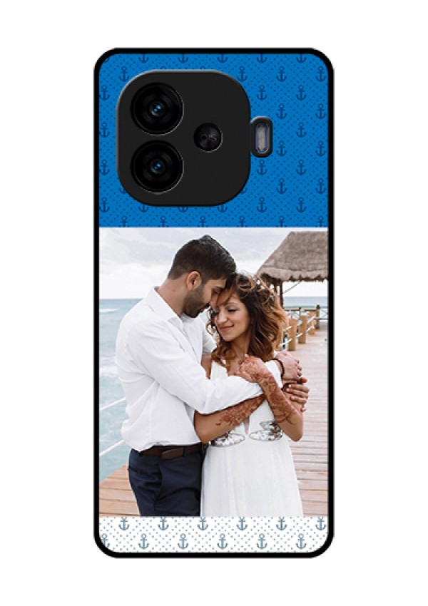iQOO Neo 10R 5G Custom Glass Phone Case - Blue Anchors Design