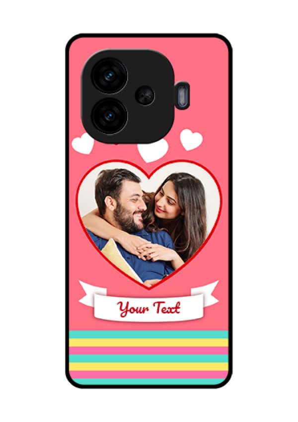 iQOO Neo 10R 5G Custom Glass Phone Case - Love Shapes Doodle Design