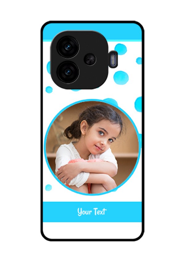 iQOO Neo 10R 5G Custom Glass Phone Case - Blue Bubbles Pattern Design