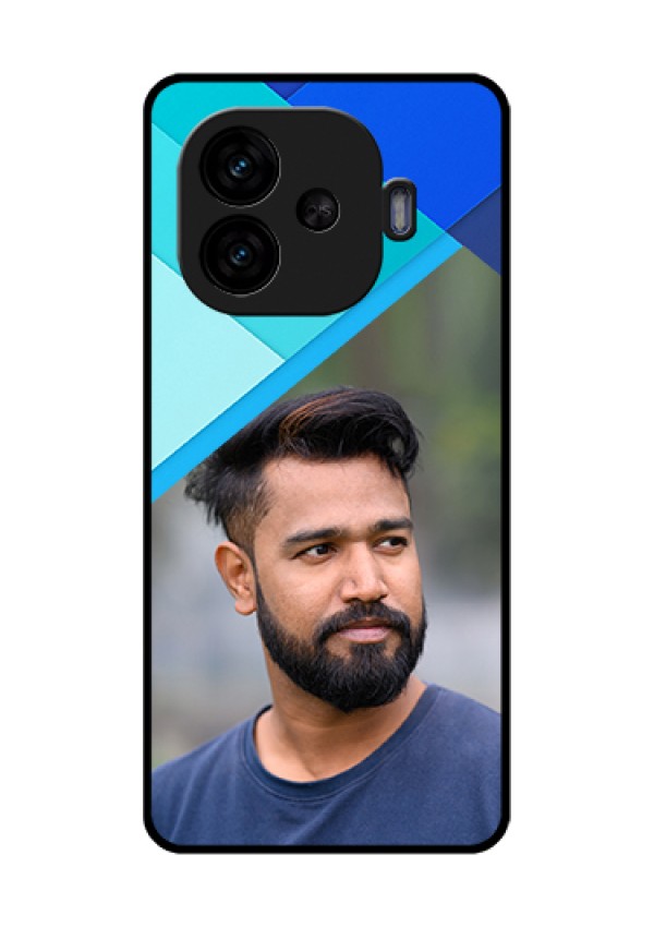 iQOO Neo 10R 5G Custom Glass Phone Case - Blue Pattern Design