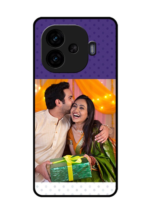 iQOO Neo 10R 5G Custom Glass Phone Case - Violet Colored Pattern Design