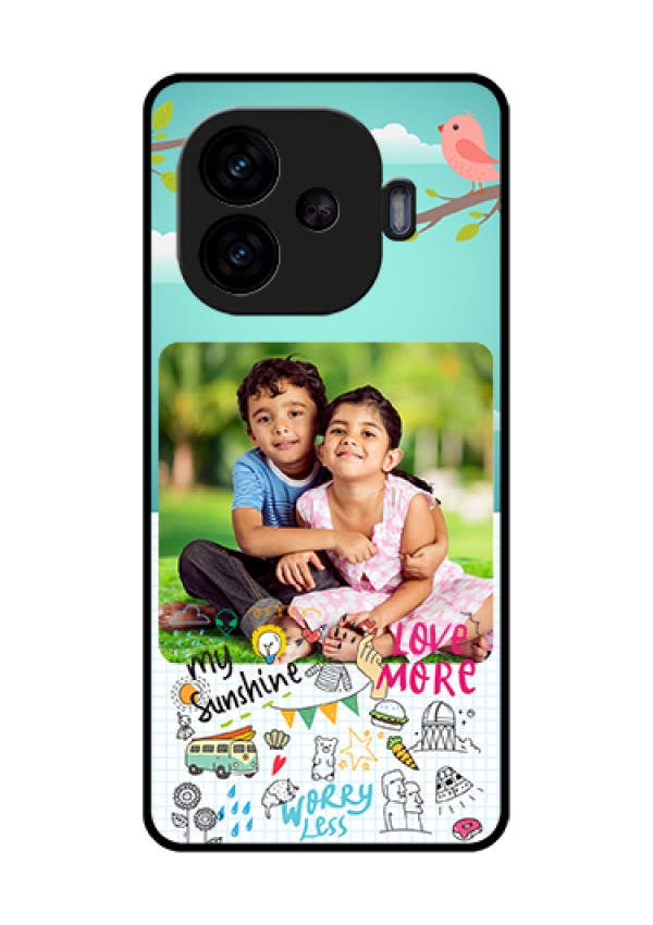 iQOO Neo 10R 5G Custom Glass Phone Case - Doodle Love Design