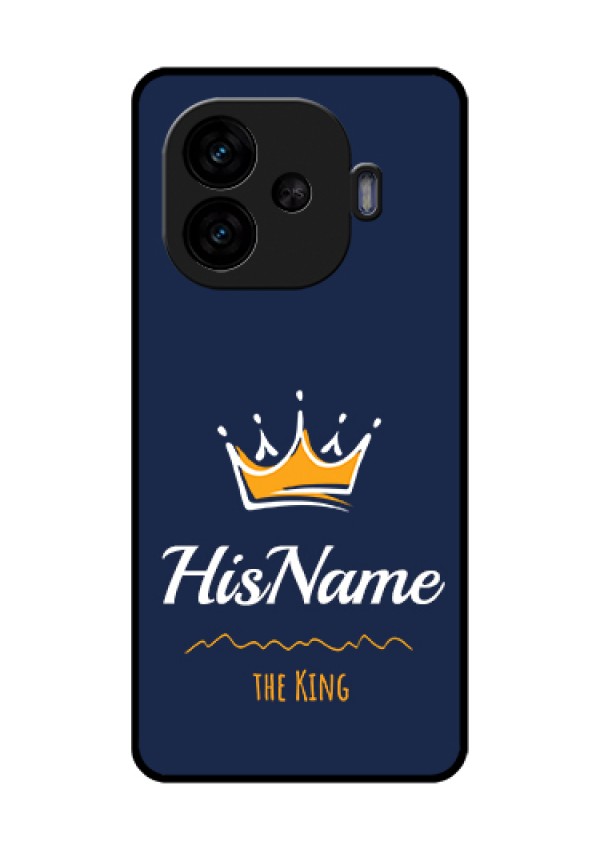 iQOO Neo 10R 5G Custom Glass Phone Case - King With Name Design