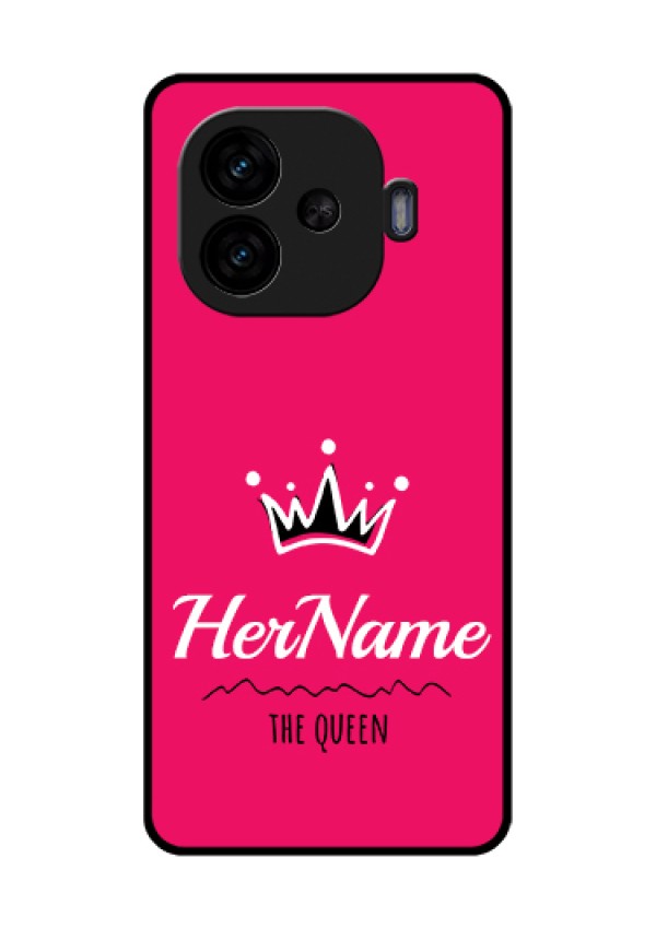 iQOO Neo 10R 5G Custom Glass Phone Case - Queen With Name Design