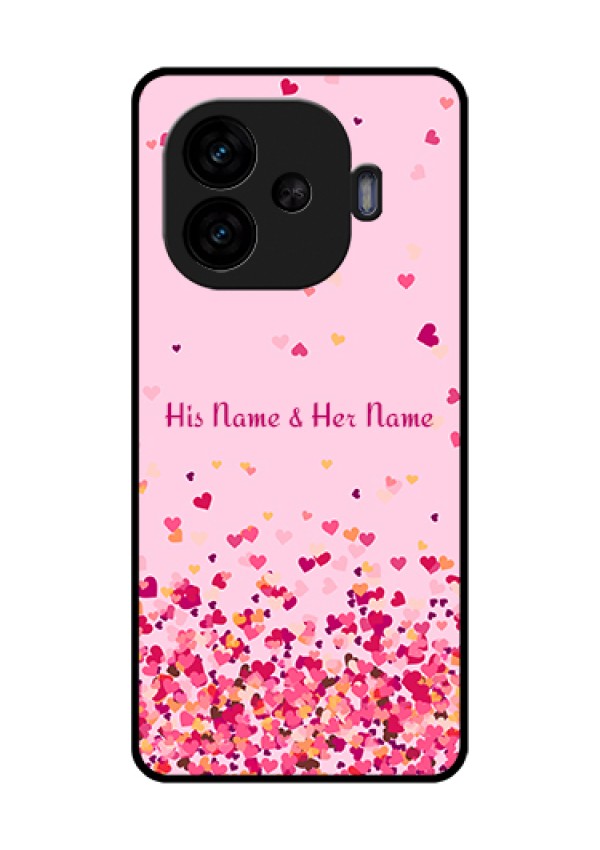 iQOO Neo 10R 5G Custom Glass Phone Case - Floating Hearts Design