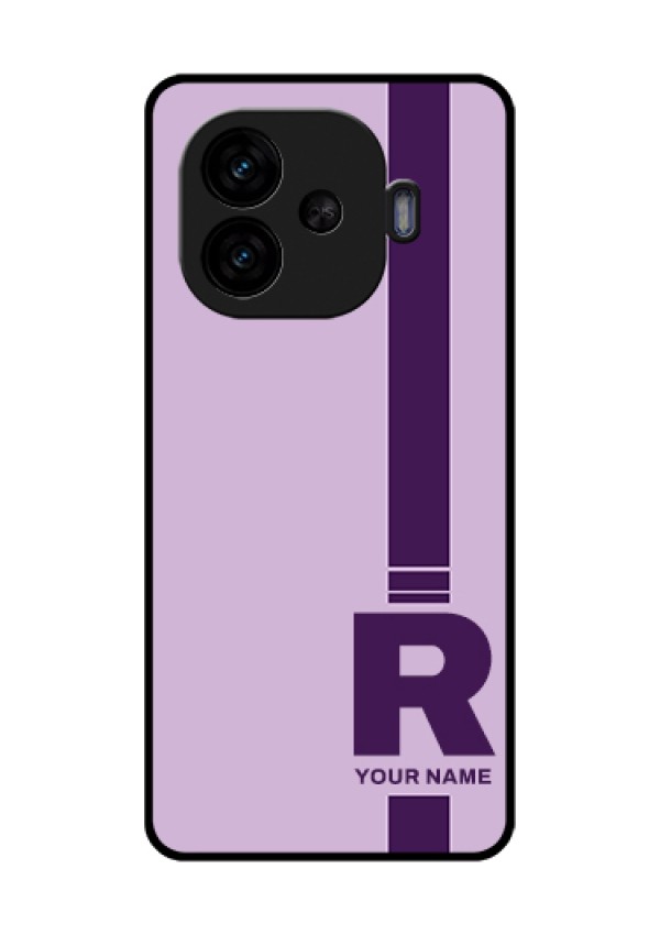 iQOO Neo 10R 5G Custom Glass Phone Case - Simple Dual Tone Stripe With Name Design