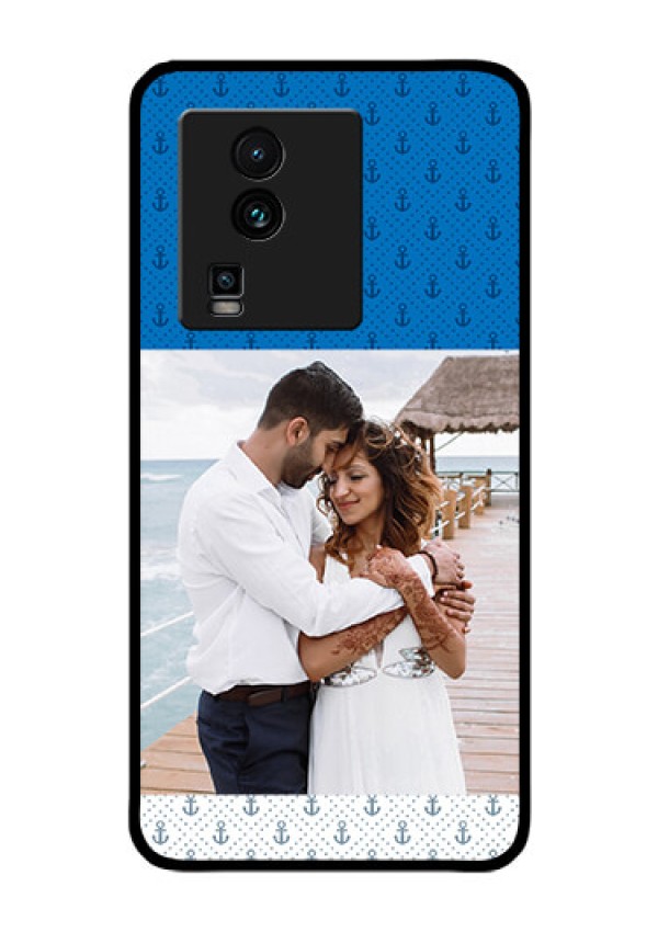 iQOO Neo 7 5G Photo Printing on Glass Case - Blue Anchors Design