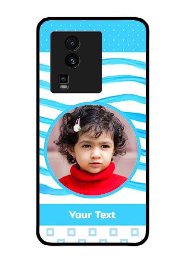 iQOO Neo 7 5G Custom Glass Phone Case - Simple Blue Case Design